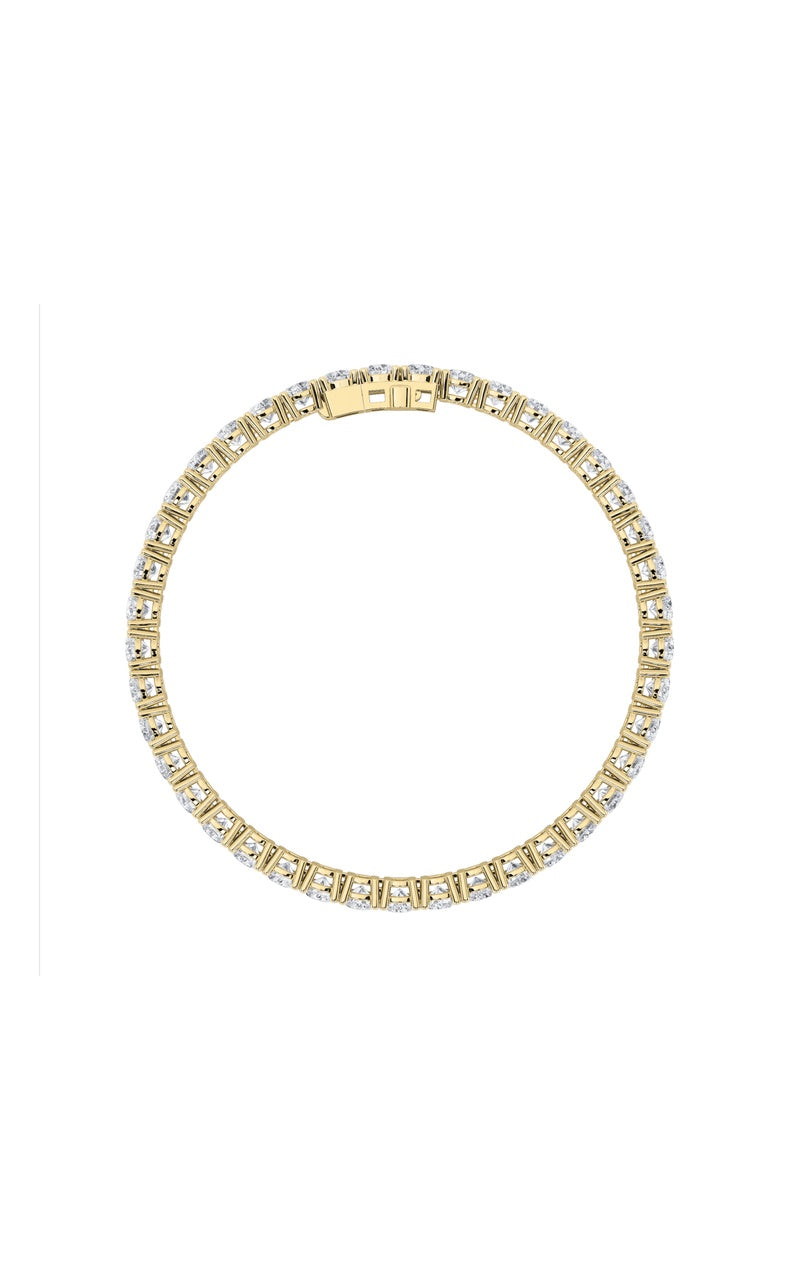 6CTW Round Shaped Lab Grown Diamond (F/VS) Tennis Bracelet in 14K Gold