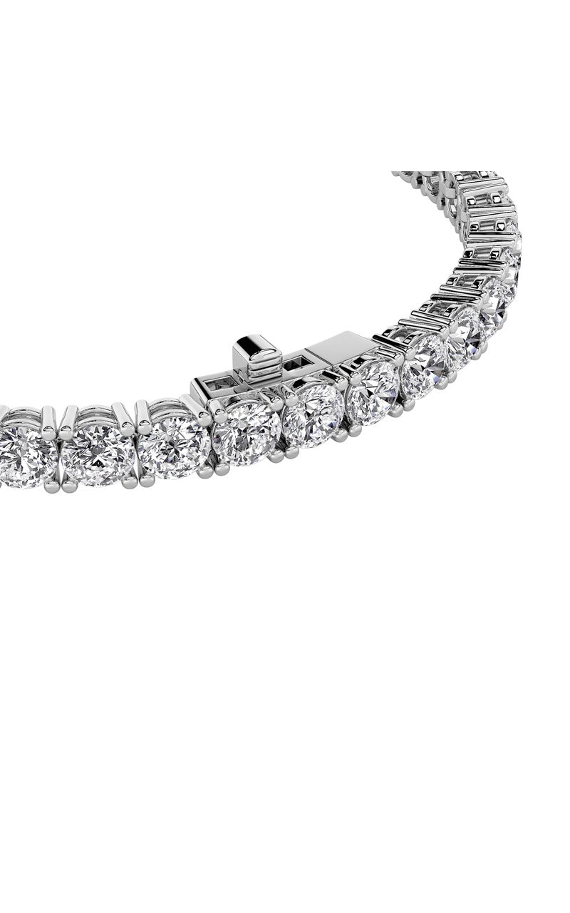 8CTW Round Shaped Lab Grown Diamond (G/VS) Tennis Bracelet in 14K Gold
