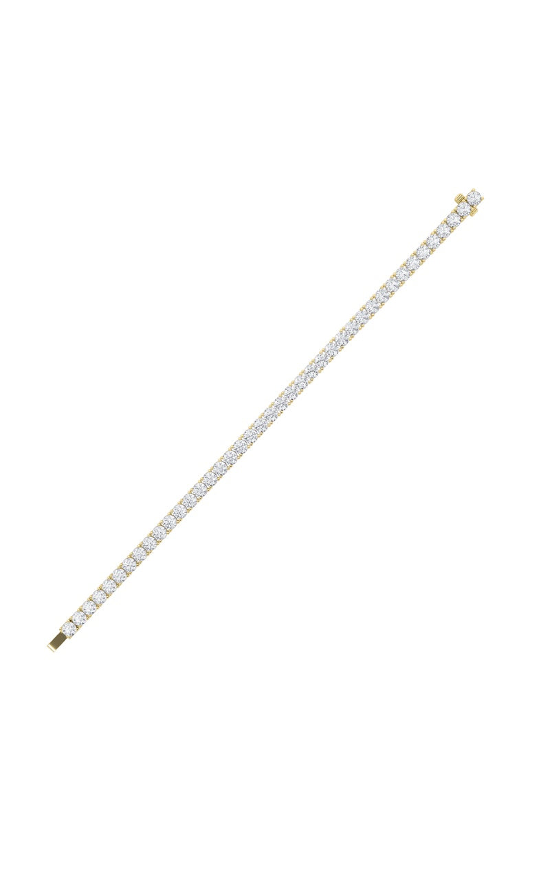 8CTW Round Shaped Lab Grown Diamond (G/VS) Tennis Bracelet in 14K Gold