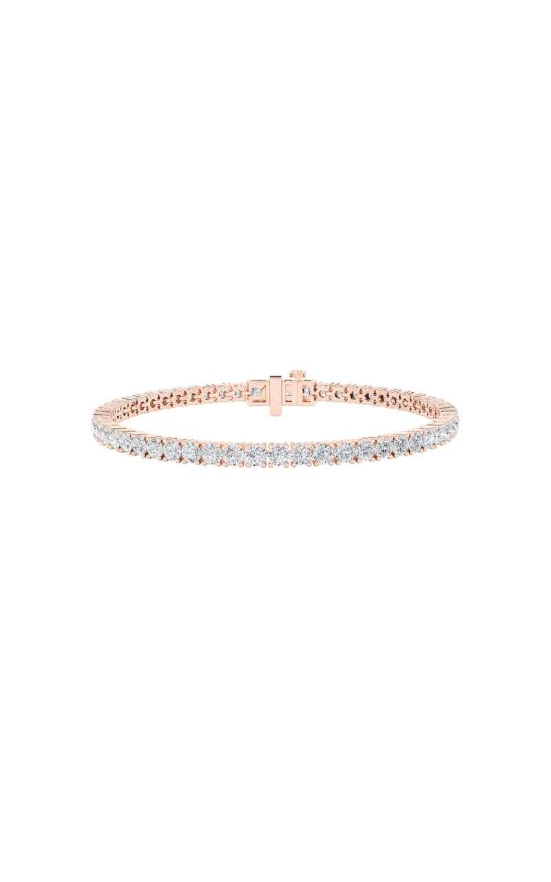 8CTW Round Shaped Lab Grown Diamond (G/VS) Tennis Bracelet in 14K Gold
