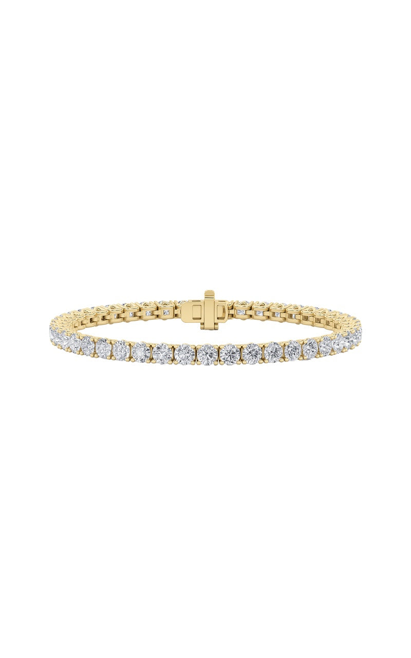 10Cttw Round Shaped Lab Grown Diamond (F/VS) Tennis Bracelet in 14K Gold