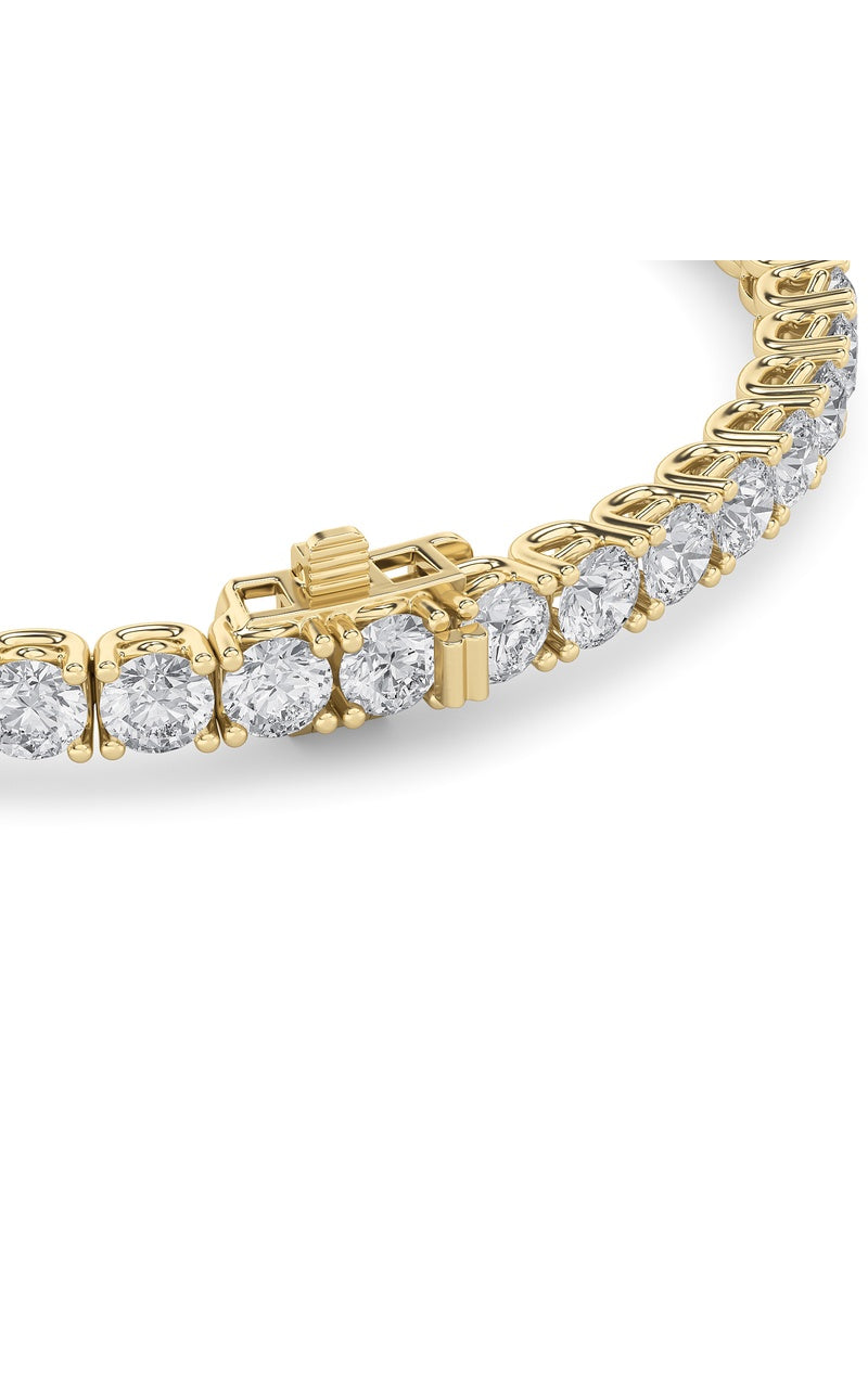 10Cttw Round Shaped Lab Grown Diamond (F/VS) Tennis Bracelet in 14K Gold