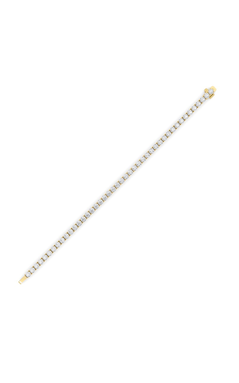 10Cttw Round Shaped Lab Grown Diamond (F/VS) Tennis Bracelet in 14K Gold