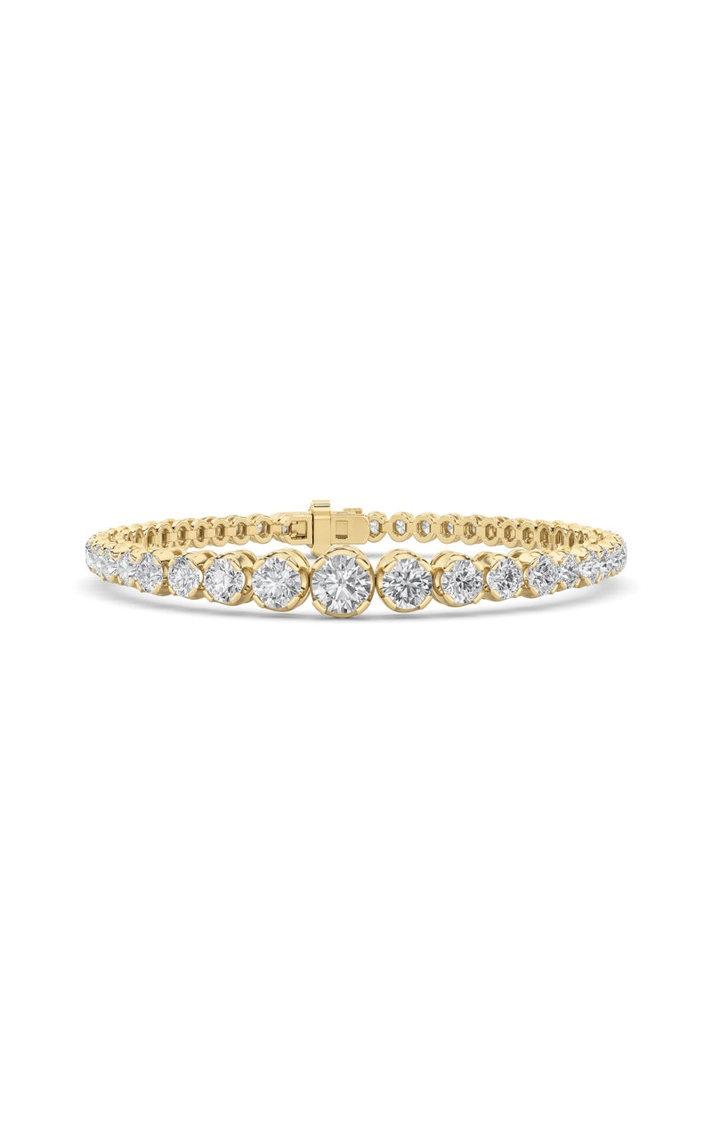 5CTW Round Shaped Lab Grown Diamond (F/VS) Graduating Tennis Bracelet in 14K Gold