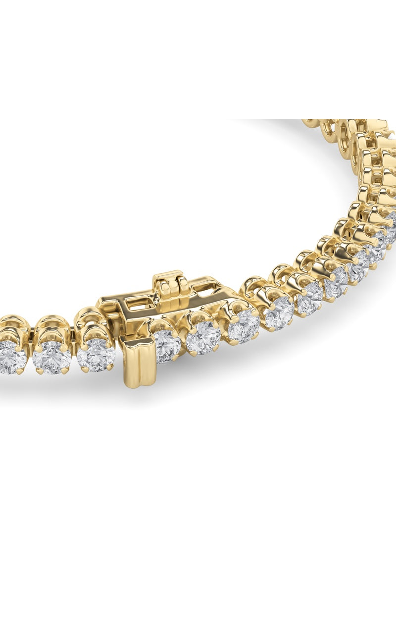 5CTW Round Shaped Lab Grown Diamond (F/VS) Graduating Tennis Bracelet in 14K Gold