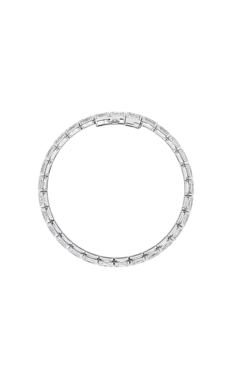 10Cttw Emerald Shaped Lab Grown Diamond (F/VS) Tennis Bracelet in 14K Gold