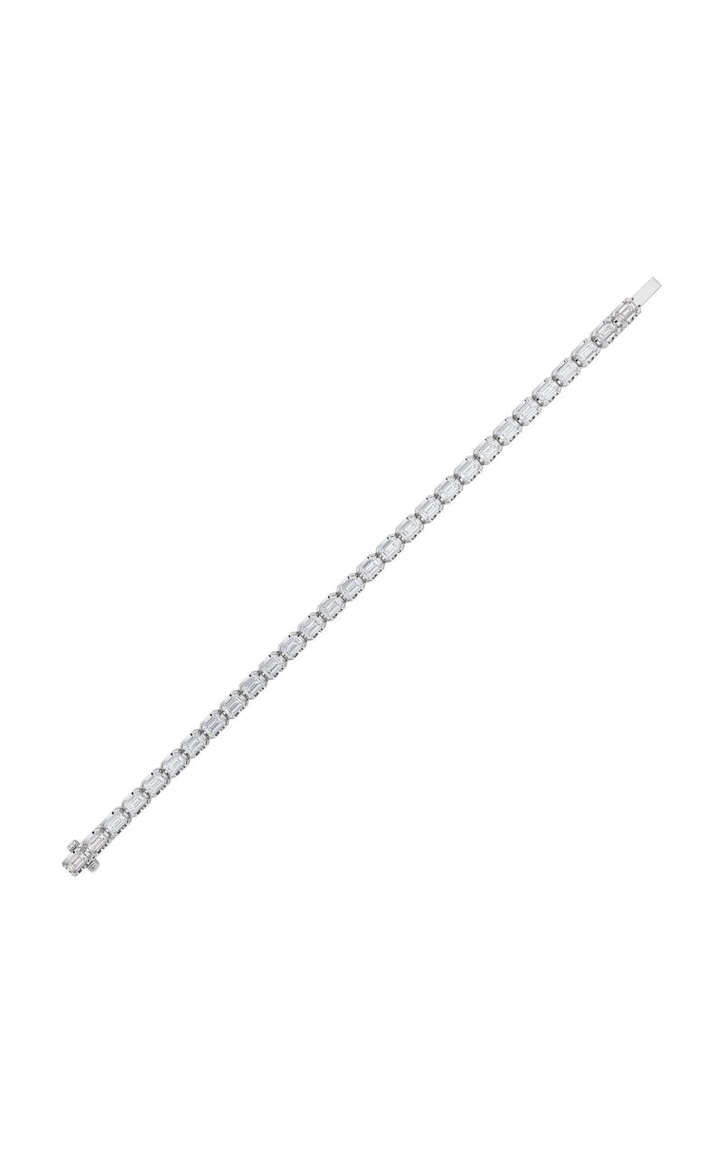 10Cttw Emerald Shaped Lab Grown Diamond (F/VS) Tennis Bracelet in 14K Gold