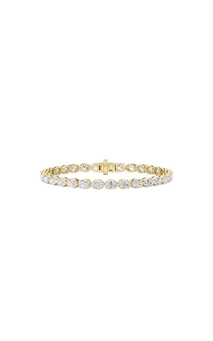 10.5Cttw Oval Shaped Lab Grown Diamond (F/VS) Bracelet in 14K Gold