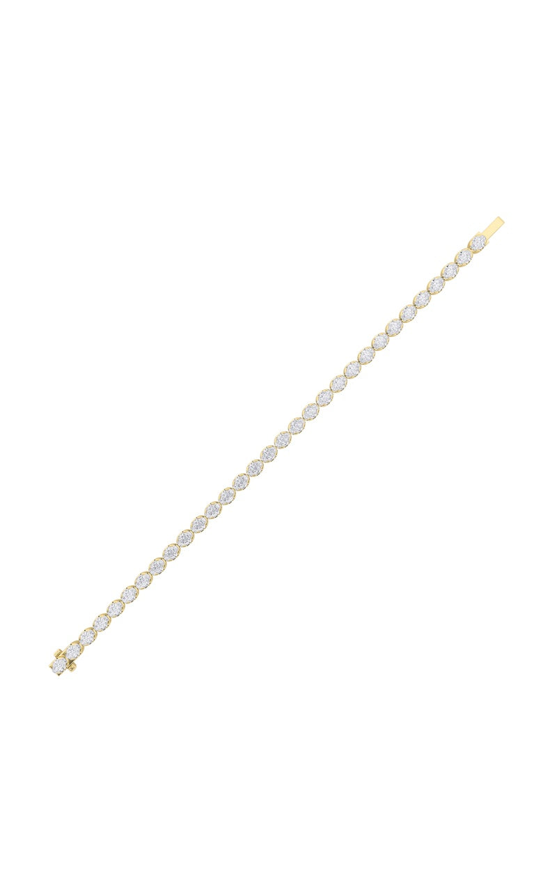 10.5Cttw Oval Shaped Lab Grown Diamond (F/VS) Bracelet in 14K Gold