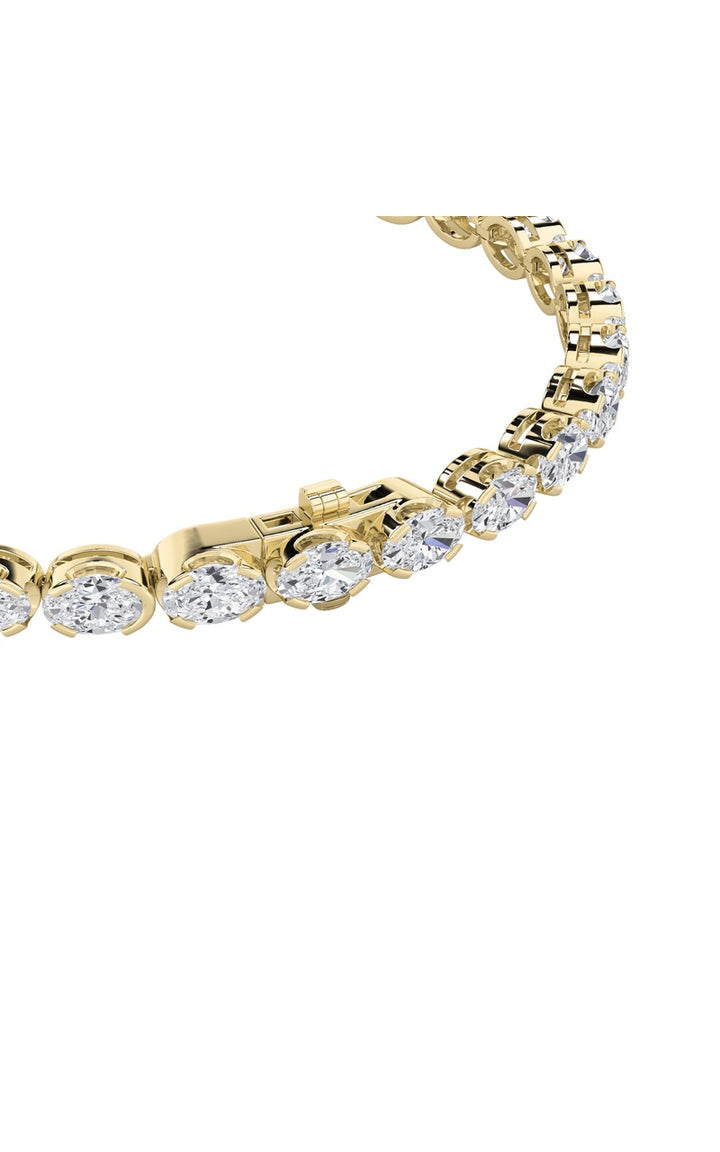 10.5Cttw Oval Shaped Lab Grown Diamond (F/VS) Bracelet in 14K Gold
