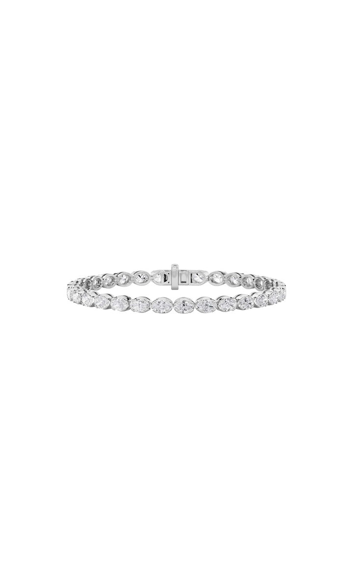 11CTW Oval Shaped Lab Grown Diamond (F/VS) Bracelet in 14K Gold