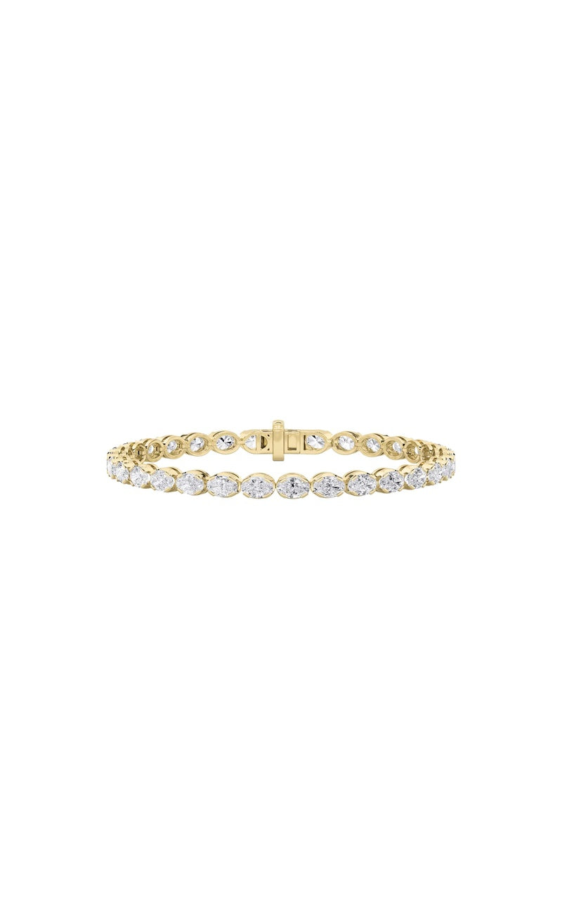 11CTW Oval Shaped Lab Grown Diamond (F/VS) Bracelet in 14K Gold