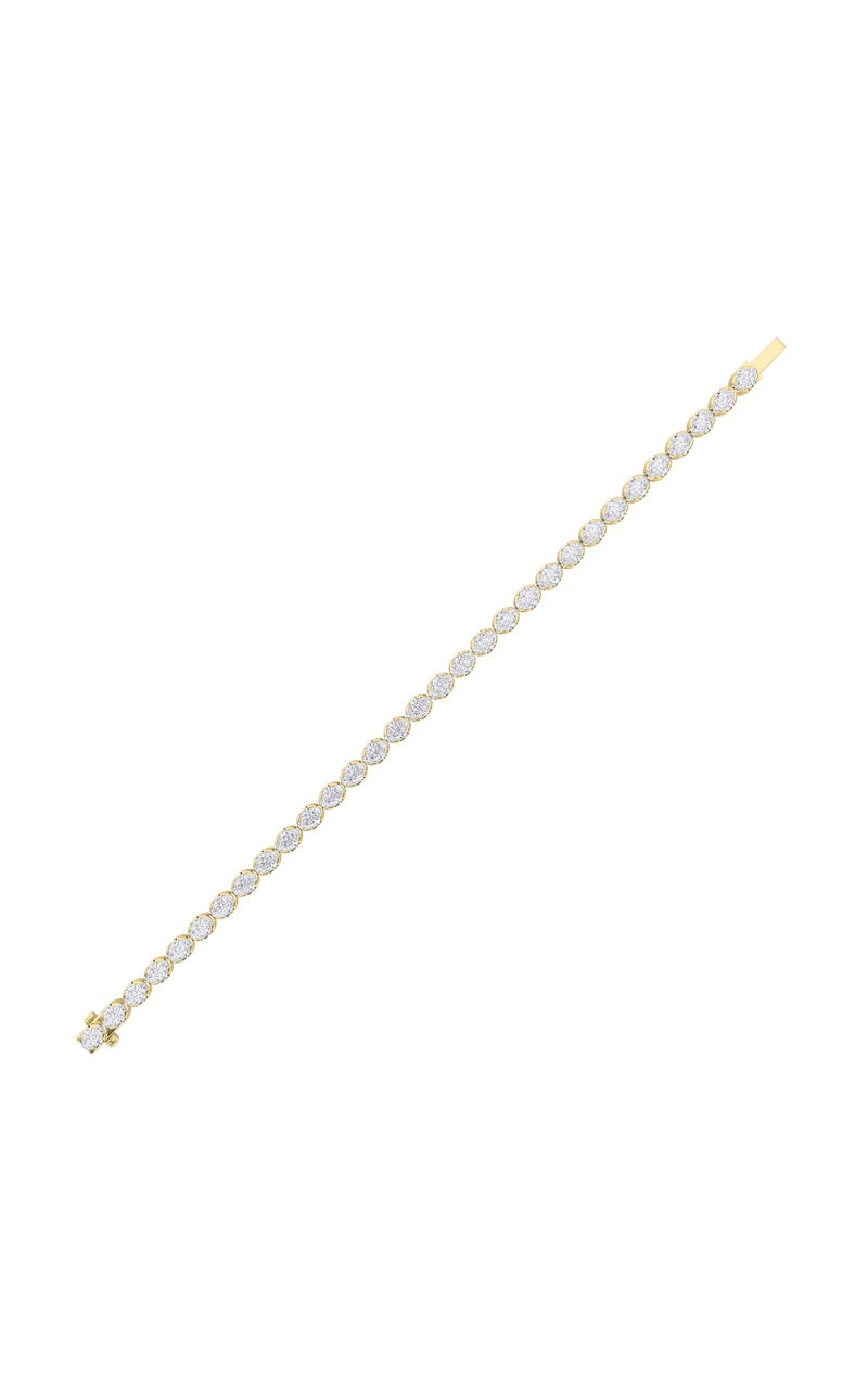 11Cttw Oval Shaped Lab Grown Diamond (F/VS) Bracelet in 14K Gold