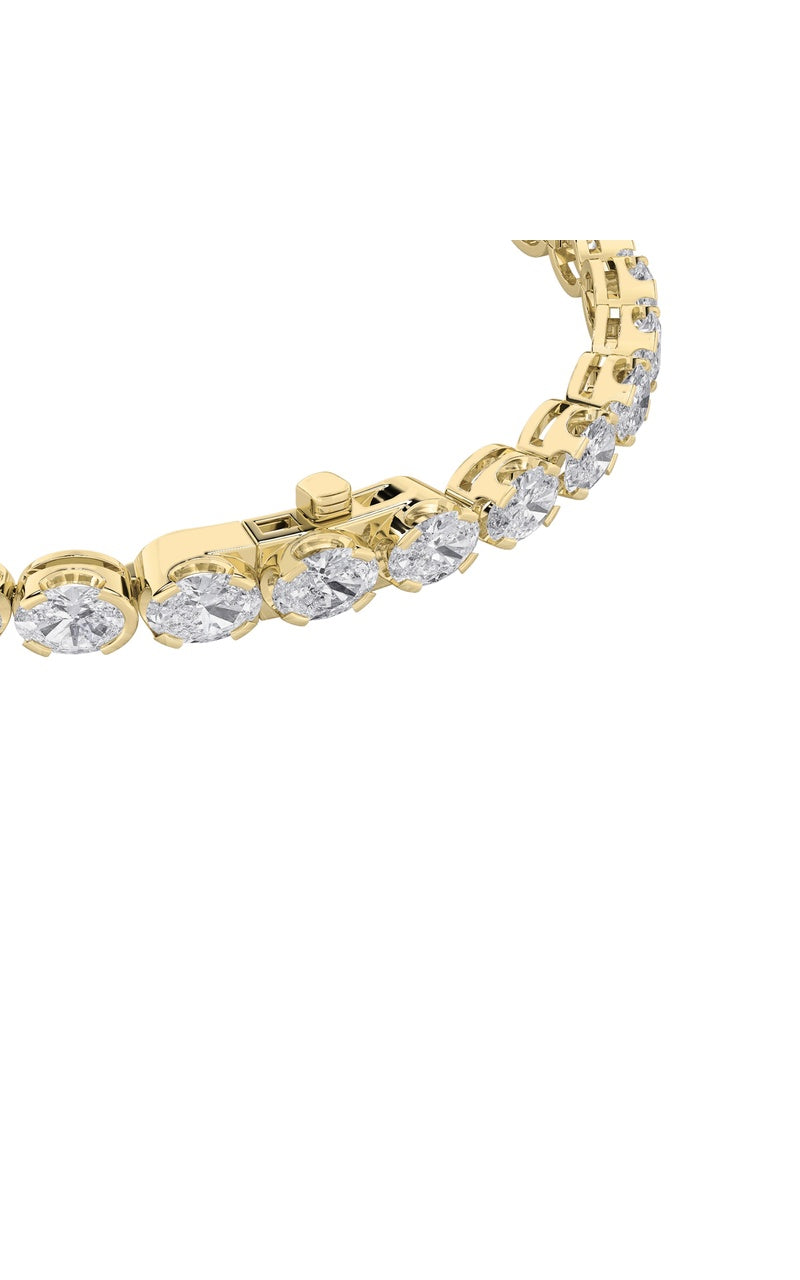 5.5Cttw Oval Shaped Lab Grown Diamond (F/VS) Tennis Bracelet in 14K Gold