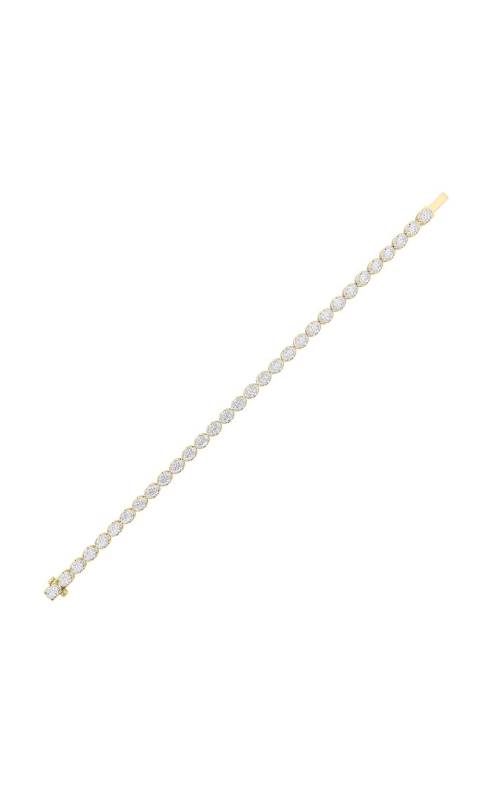 5.5Cttw Oval Shaped Lab Grown Diamond (F/VS) Tennis Bracelet in 14K Gold