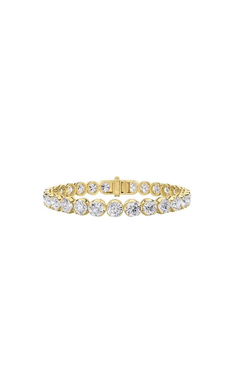 15Cttw Round Shaped Lab Grown Diamond (F/VS) Bracelet in 14K Gold