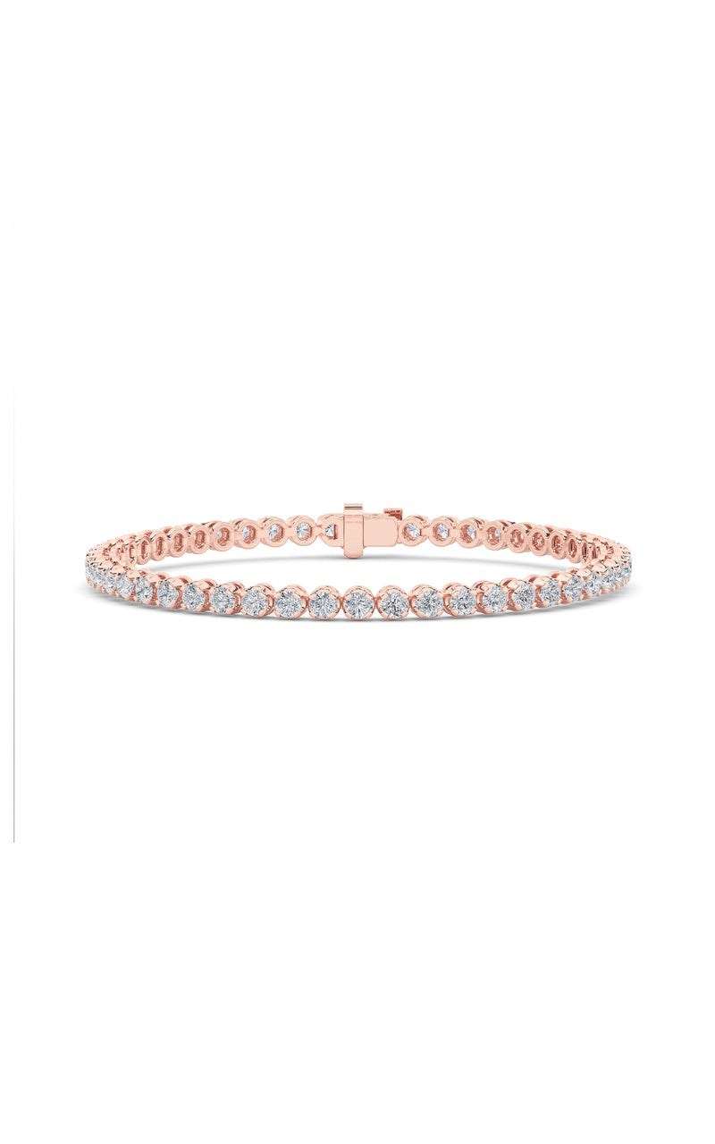 3Cttw Round Shaped Lab Grown Diamond (F/VS) TennisBracelet in 14K Gold