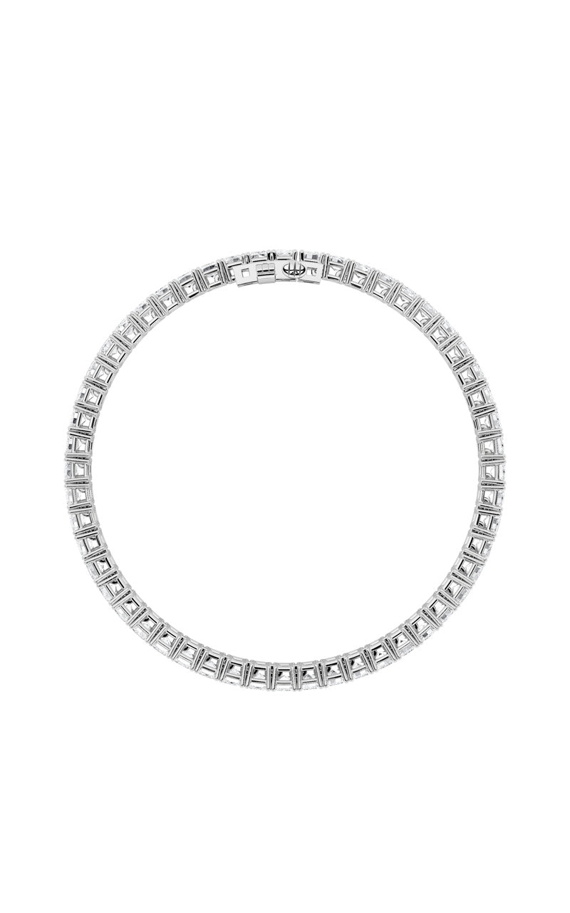 10Cttw Emerald Shaped Lab Grown Diamond (F/VS) East West Line Bracelet in 14K Gold
