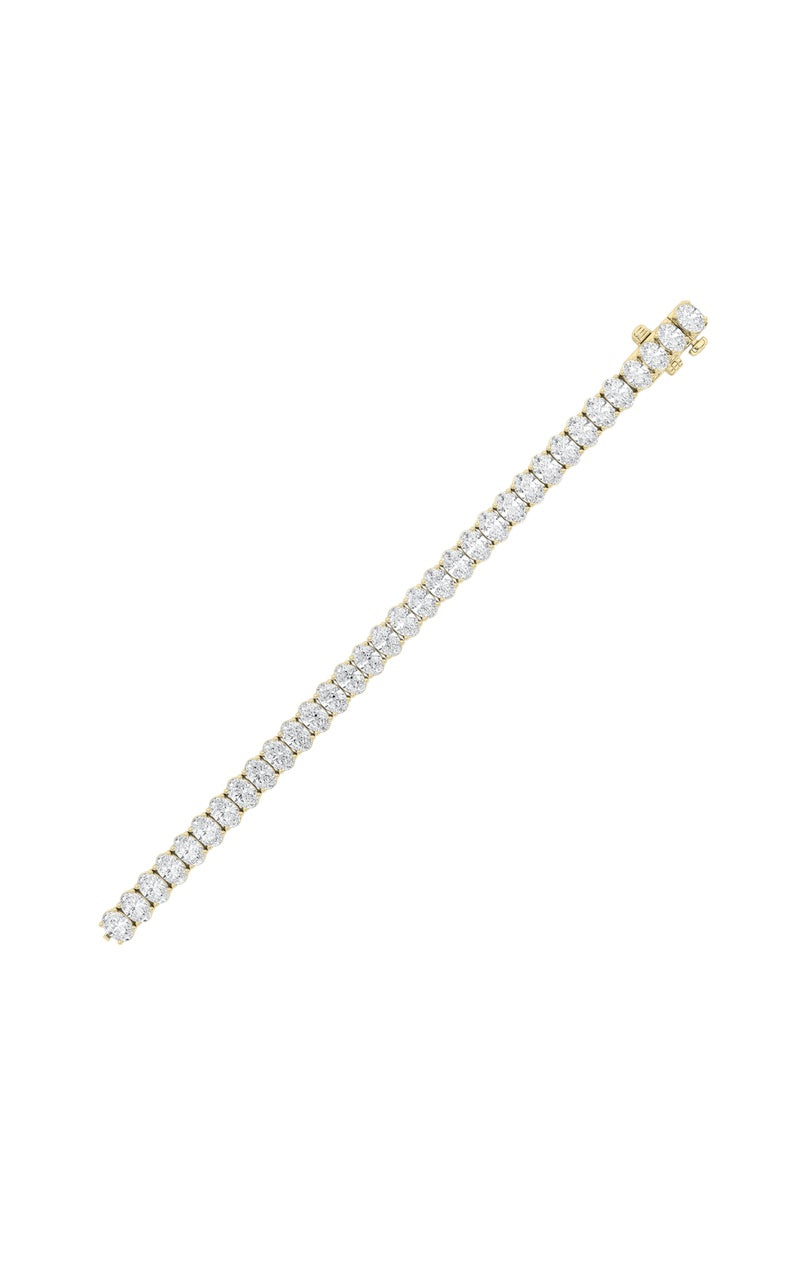 10CTW Oval Shaped Lab Grown Diamond (F/VS) East West Line Bracelet in 14K Gold