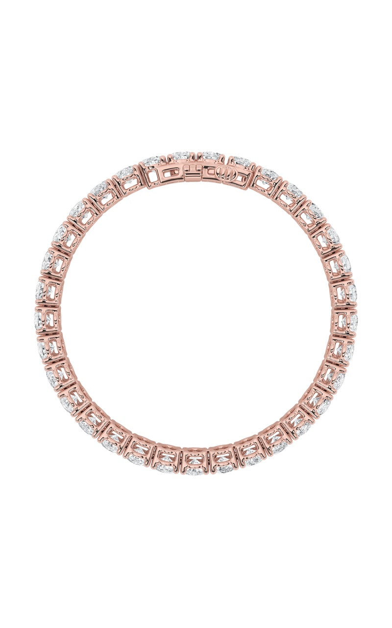 10Cttw Oval Shaped Lab Grown Diamond (F/VS) East West Line Bracelet in 14K Gold