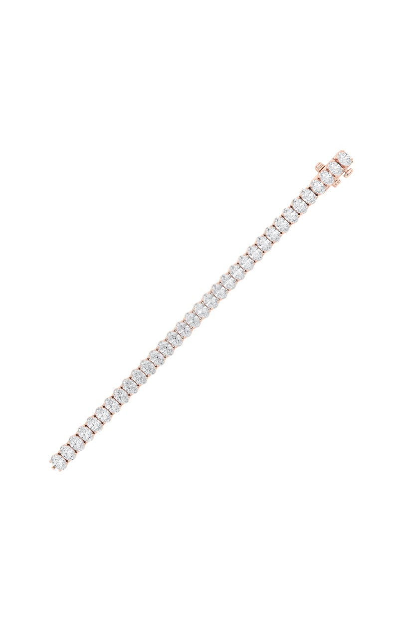 10CTW Oval Shaped Lab Grown Diamond (F/VS) East West Line Bracelet in 14K Gold