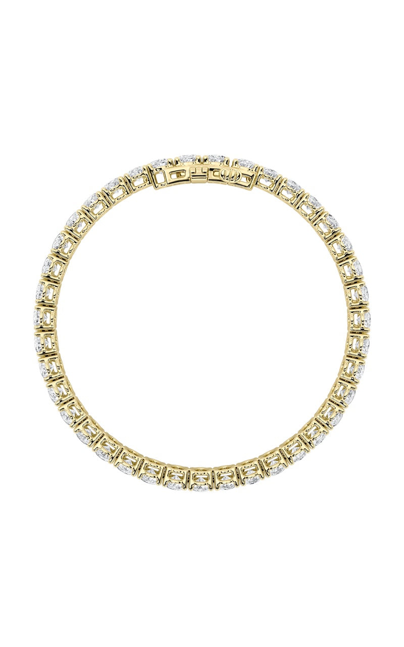 15Cttw Oval Shaped Lab Grown Diamond (F/VS) East West Line Bracelet in 14K Gold