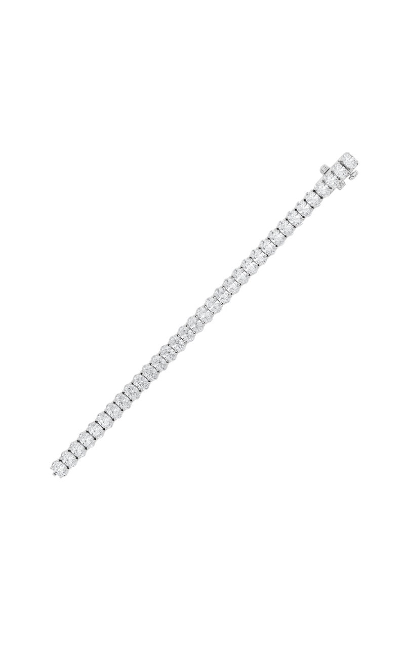 24Cttw Oval Shaped Lab Grown Diamond (F/VS) East West Line Bracelet in 14K Gold