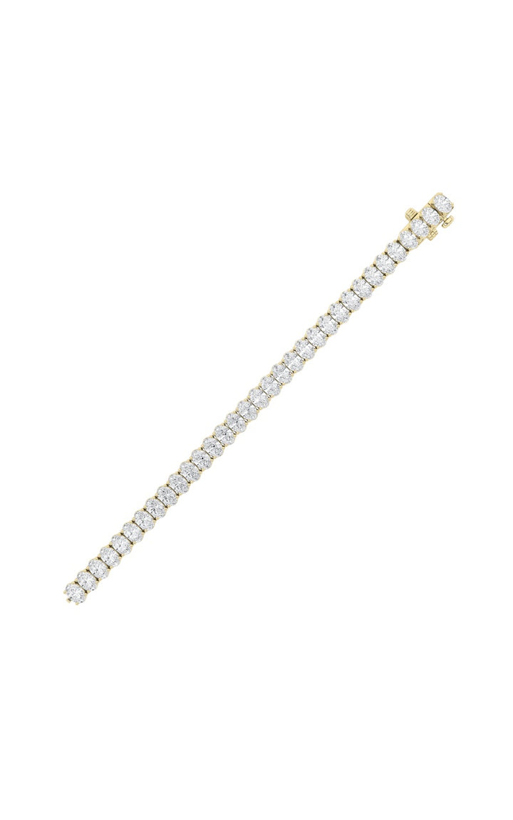 24CTW Oval Shaped Lab Grown Diamond (F/VS) East West Line Bracelet in 14K Gold