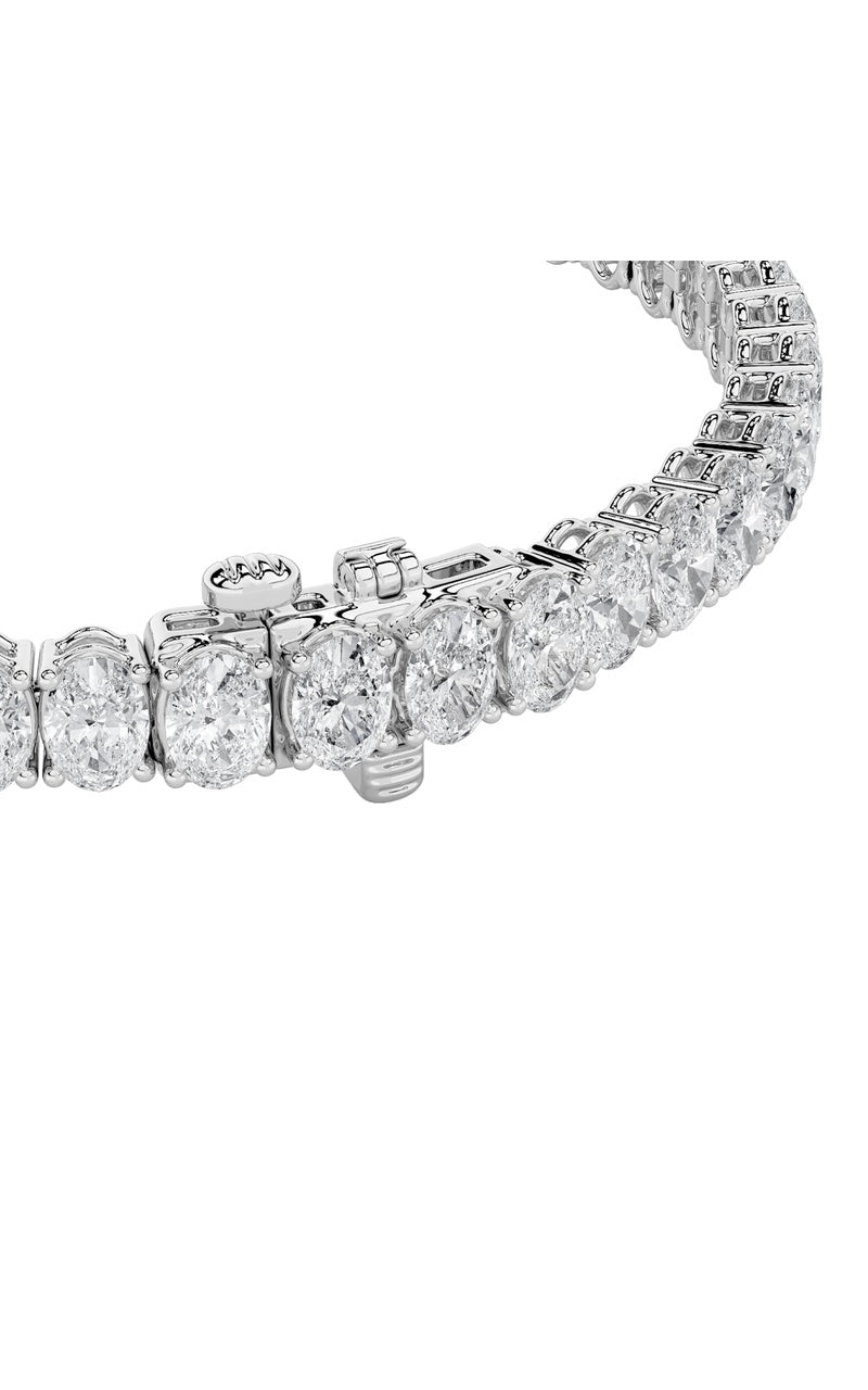 9Cttw Oval Shaped Lab Grown Diamond (G/VS) East West Line Bracelet in 14K Gold