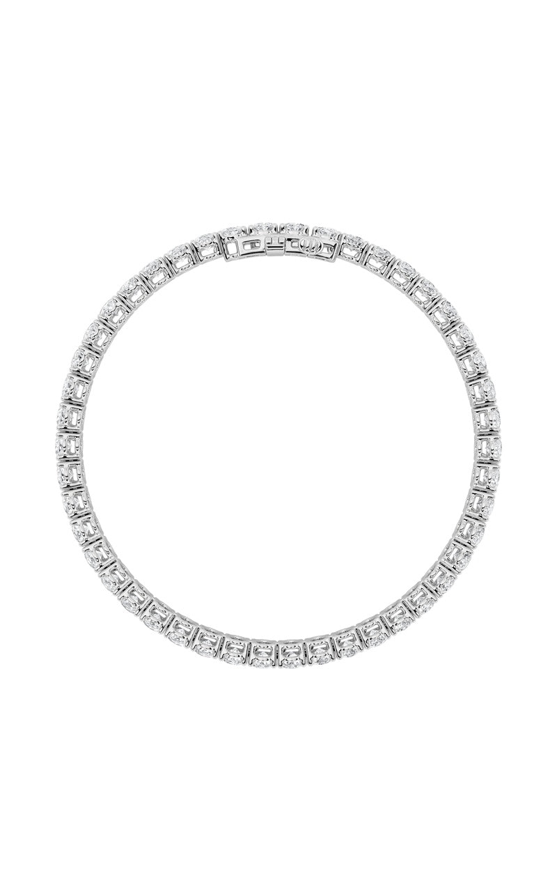 9Cttw Oval Shaped Lab Grown Diamond (G/VS) East West Line Bracelet in 14K Gold