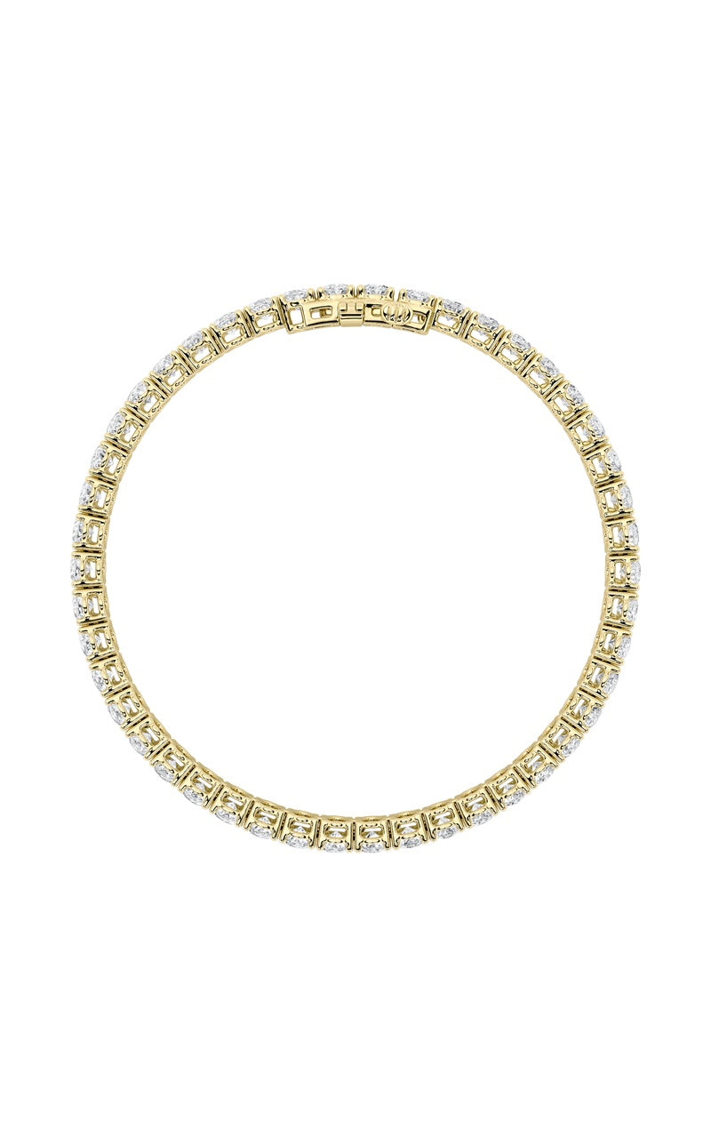 9Cttw Oval Shaped Lab Grown Diamond (G/VS) East West Line Bracelet in 14K Gold