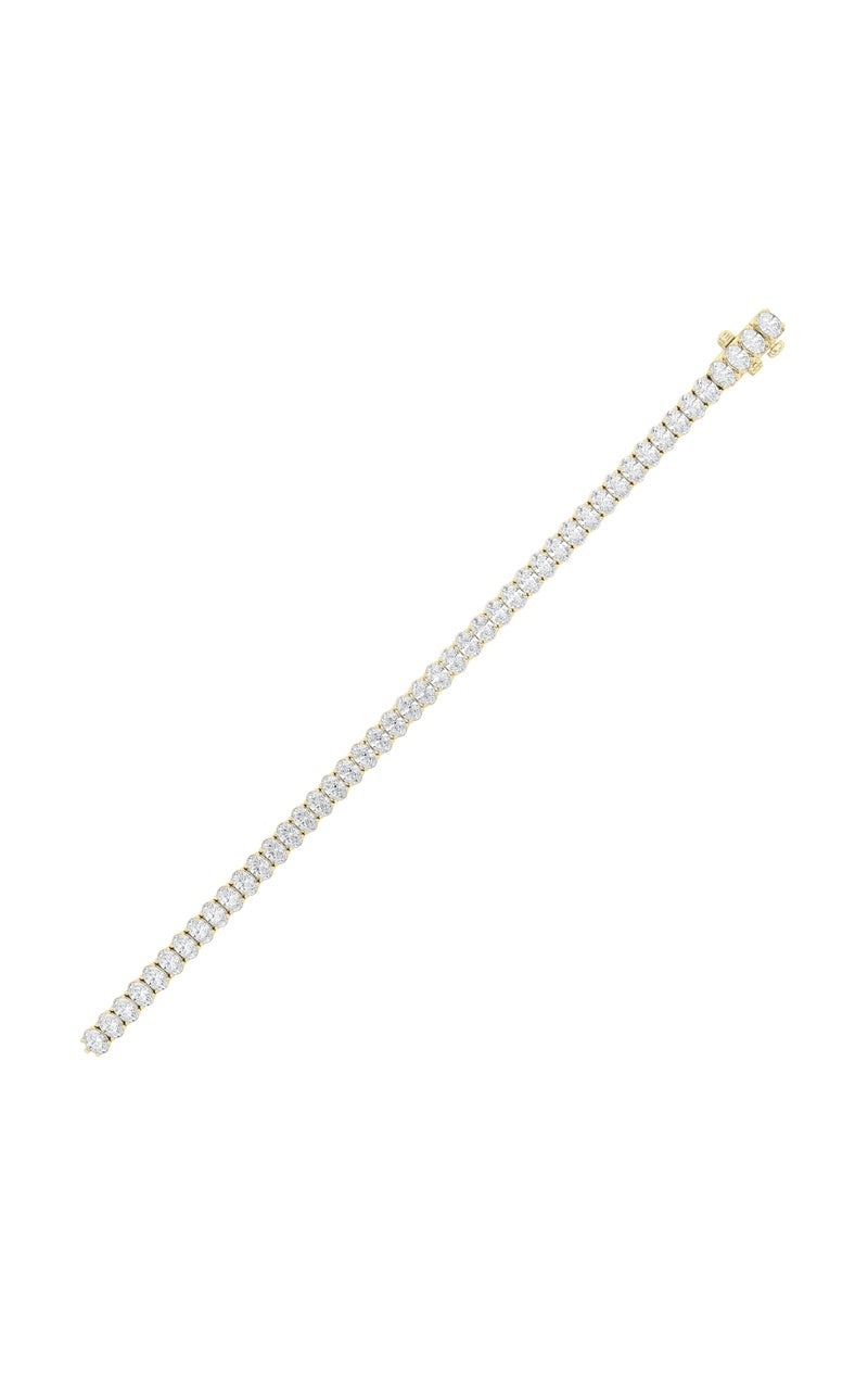 9Cttw Oval Shaped Lab Grown Diamond (G/VS) East West Line Bracelet in 14K Gold