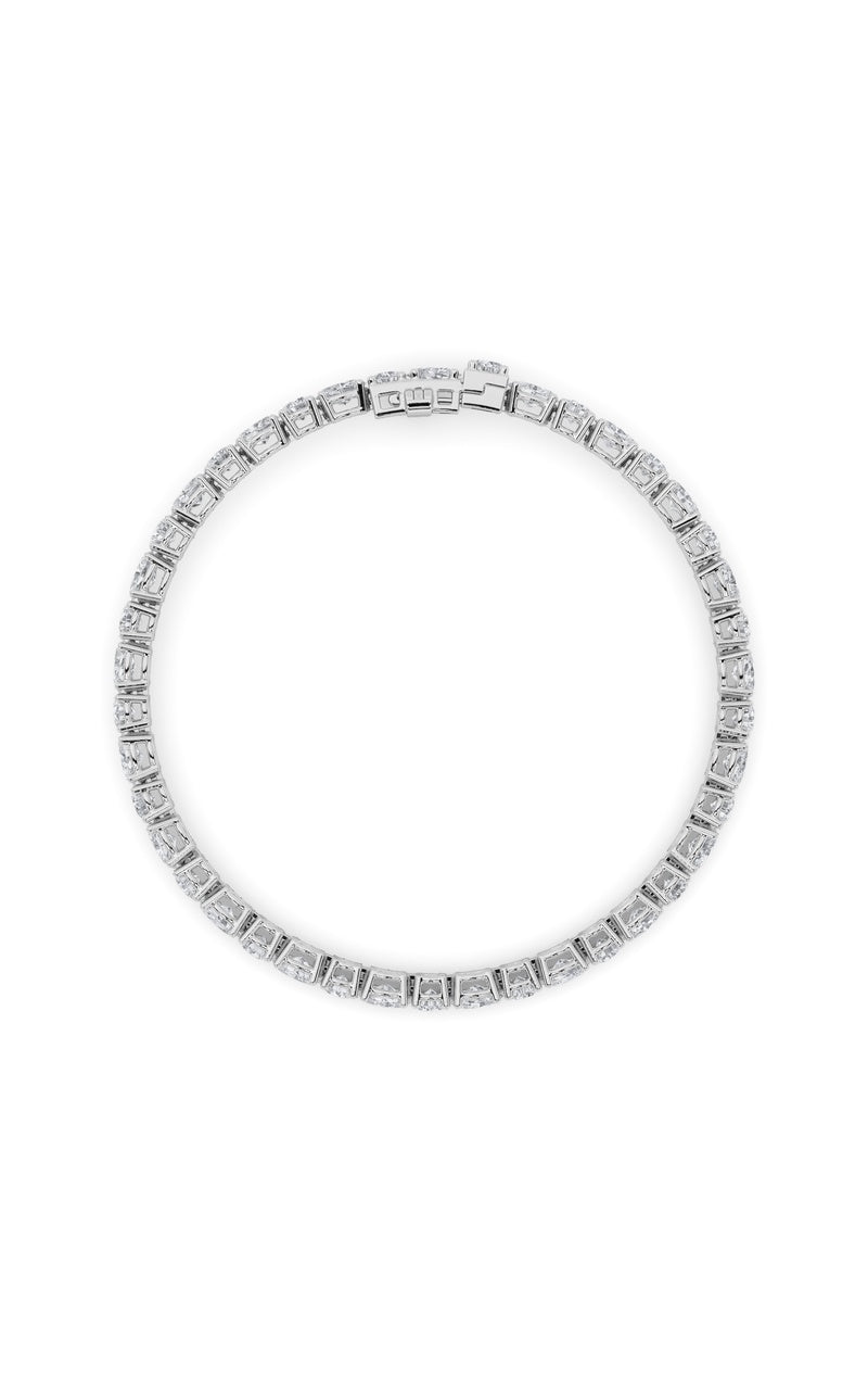 7CTW Oval Shaped Lab Grown Diamond (F/VS) East West Bracelet in 14K Gold