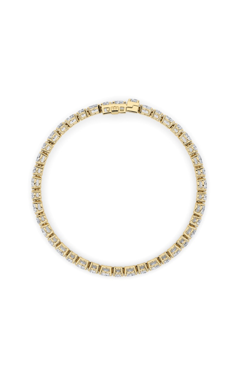 7Cttw Oval Shaped Lab Grown Diamond (F/VS) East West Bracelet in 14K Gold