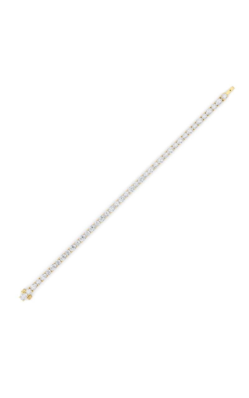 7CTW Oval Shaped Lab Grown Diamond (F/VS) East West Bracelet in 14K Gold