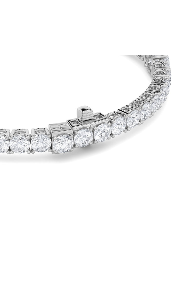 10CTW Oval Shaped Lab Grown Diamond (F/VS) East West Station Bracelet in 14K Gold