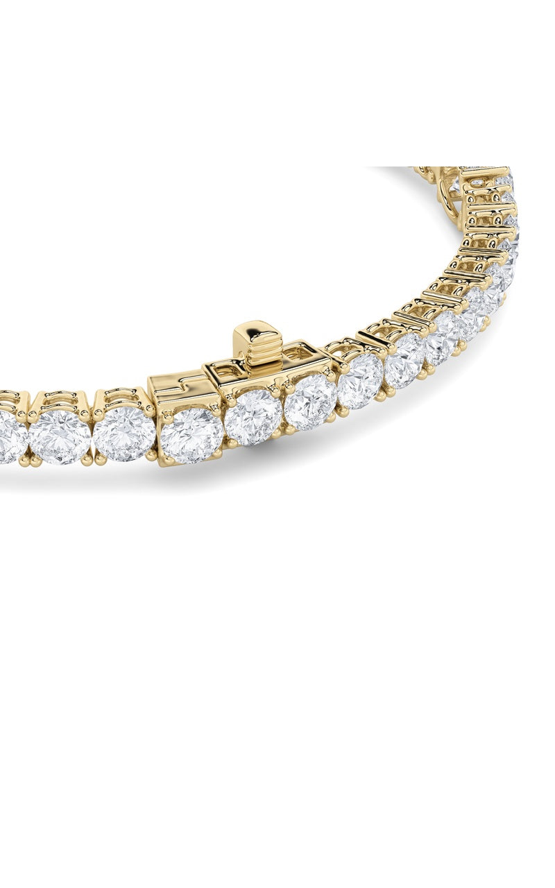 10CTW Oval Shaped Lab Grown Diamond (F/VS) East West Station Bracelet in 14K Gold