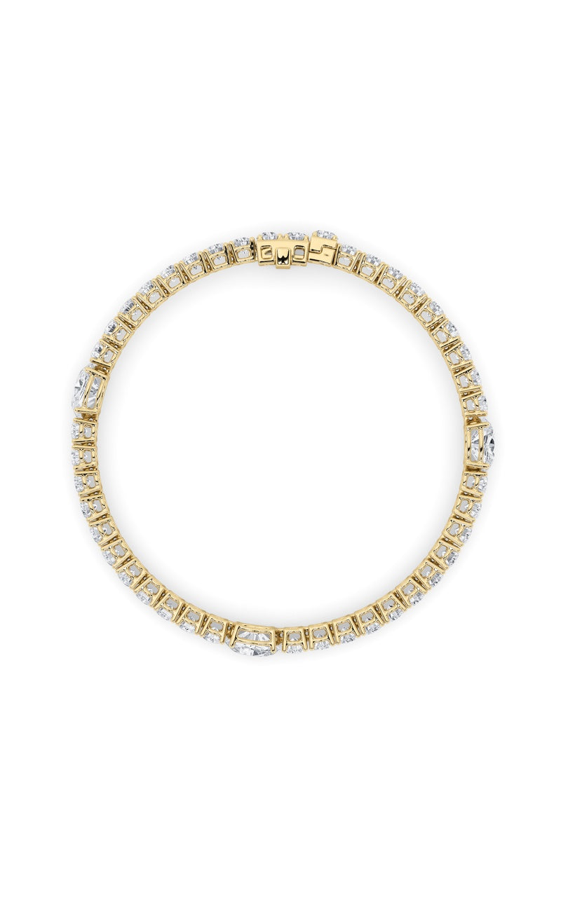 10Cttw Oval Shaped Lab Grown Diamond (F/VS) East West Station Bracelet in 14K Gold