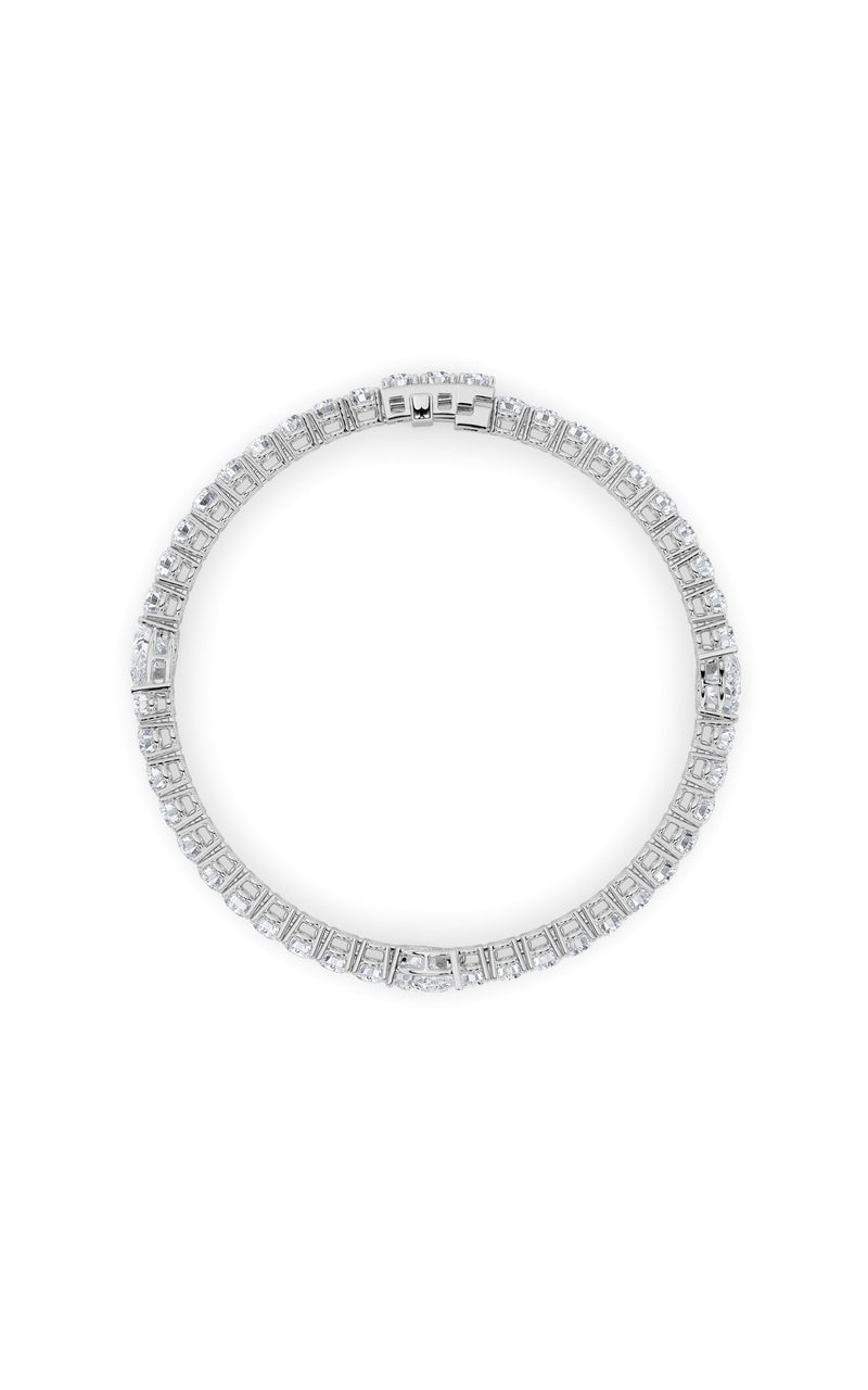 10Cttw Pear Shaped Lab Grown Diamond (F/VS) East West Station Bracelet in 14K Gold