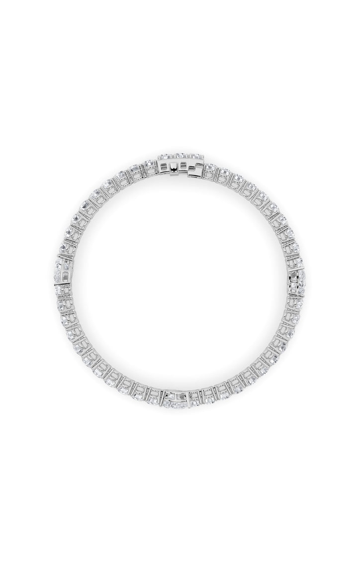 10CTW Pear Shaped Lab Grown Diamond (F/VS) East West Station Bracelet in 14K Gold