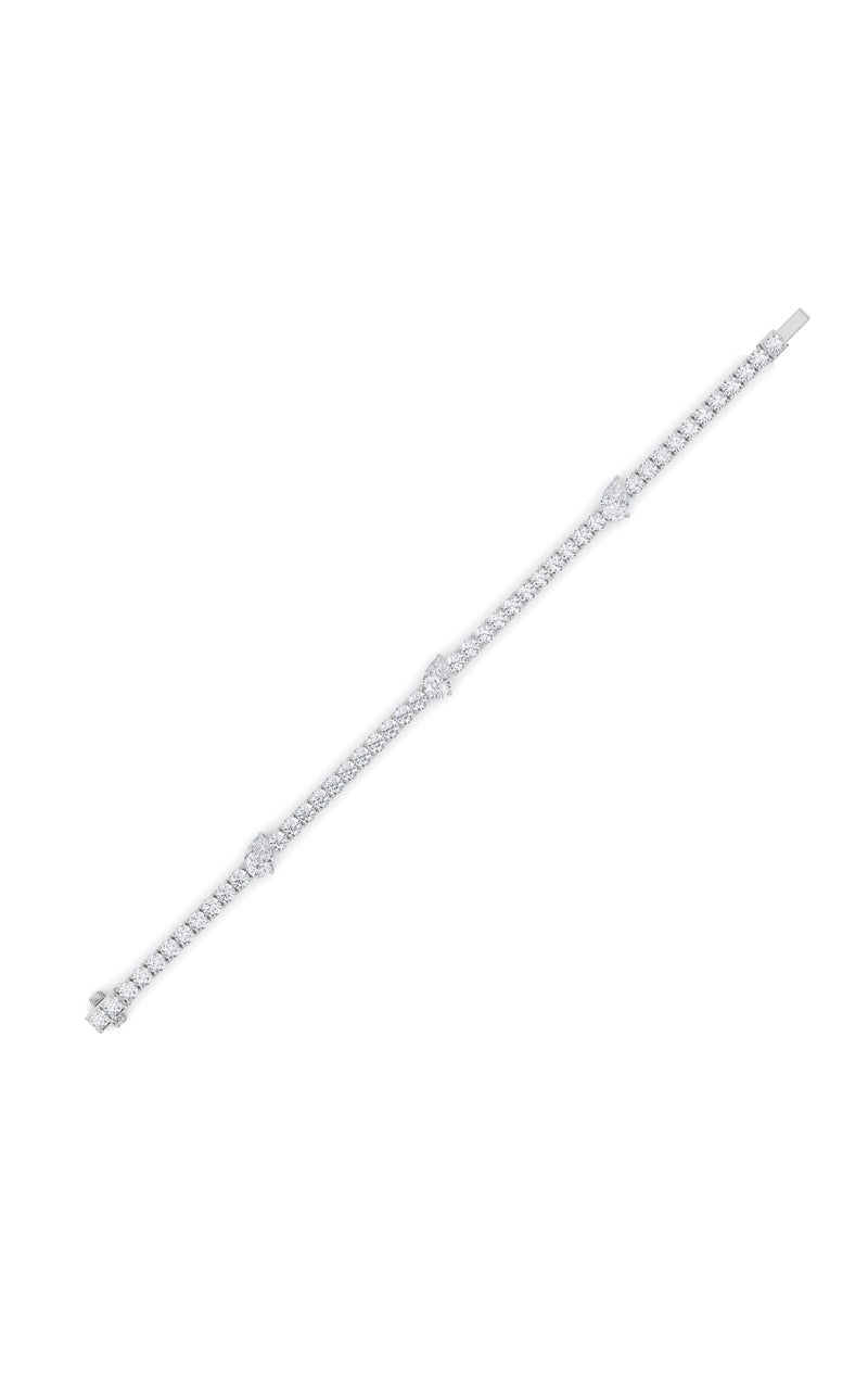 10CTW Pear Shaped Lab Grown Diamond (F/VS) East West Station Bracelet in 14K Gold
