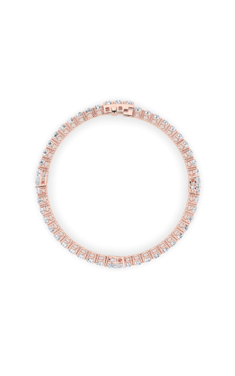 10Cttw Pear Shaped Lab Grown Diamond (F/VS) East West Station Bracelet in 14K Gold