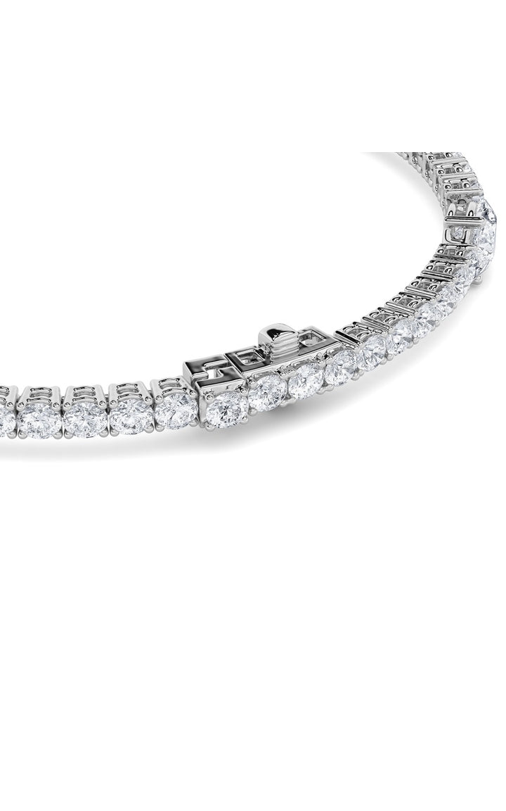 6CTW Pear Shaped Lab Grown Diamond (F/VS) East West Station Bracelet in 14K Gold