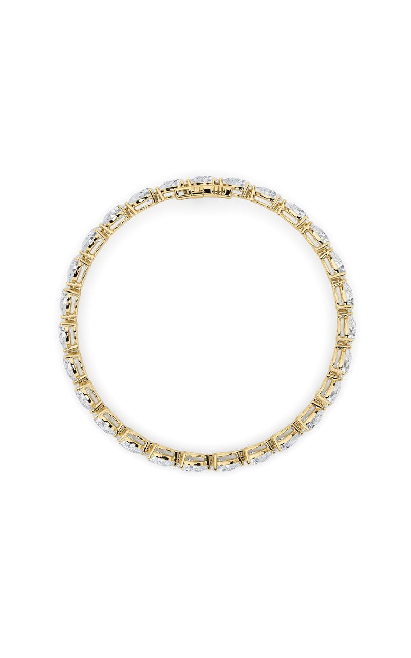 6Cttw Pear Shaped Lab Grown Diamond (F/VS) Fancy Line Bracelet in 14K Gold