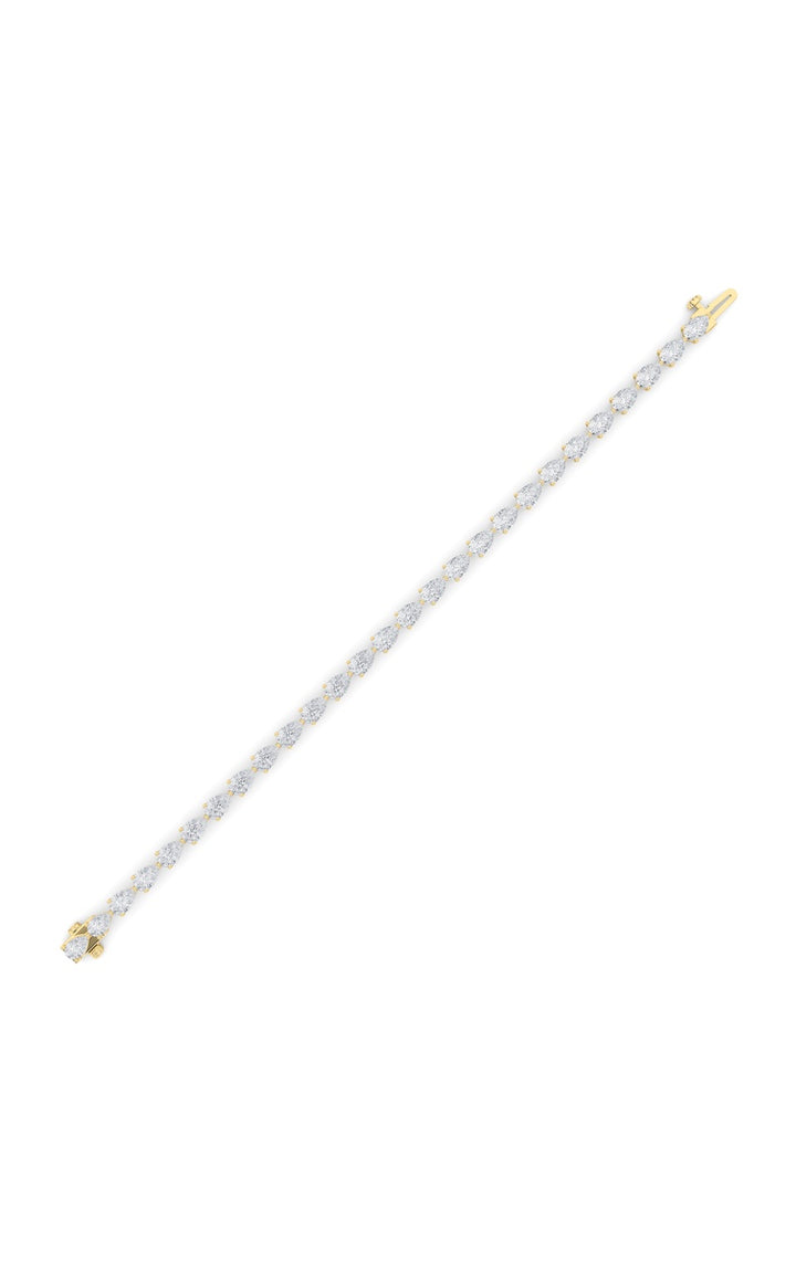 6Cttw Pear Shaped Lab Grown Diamond (F/VS) Fancy Line Bracelet in 14K Gold
