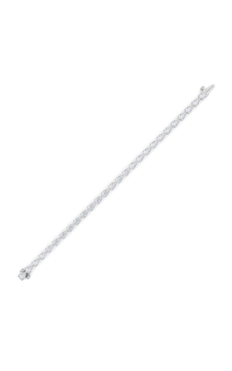7Cttw Pear Shaped Lab Grown Diamond (F/VS) Fancy Line Bracelet in 14K Gold