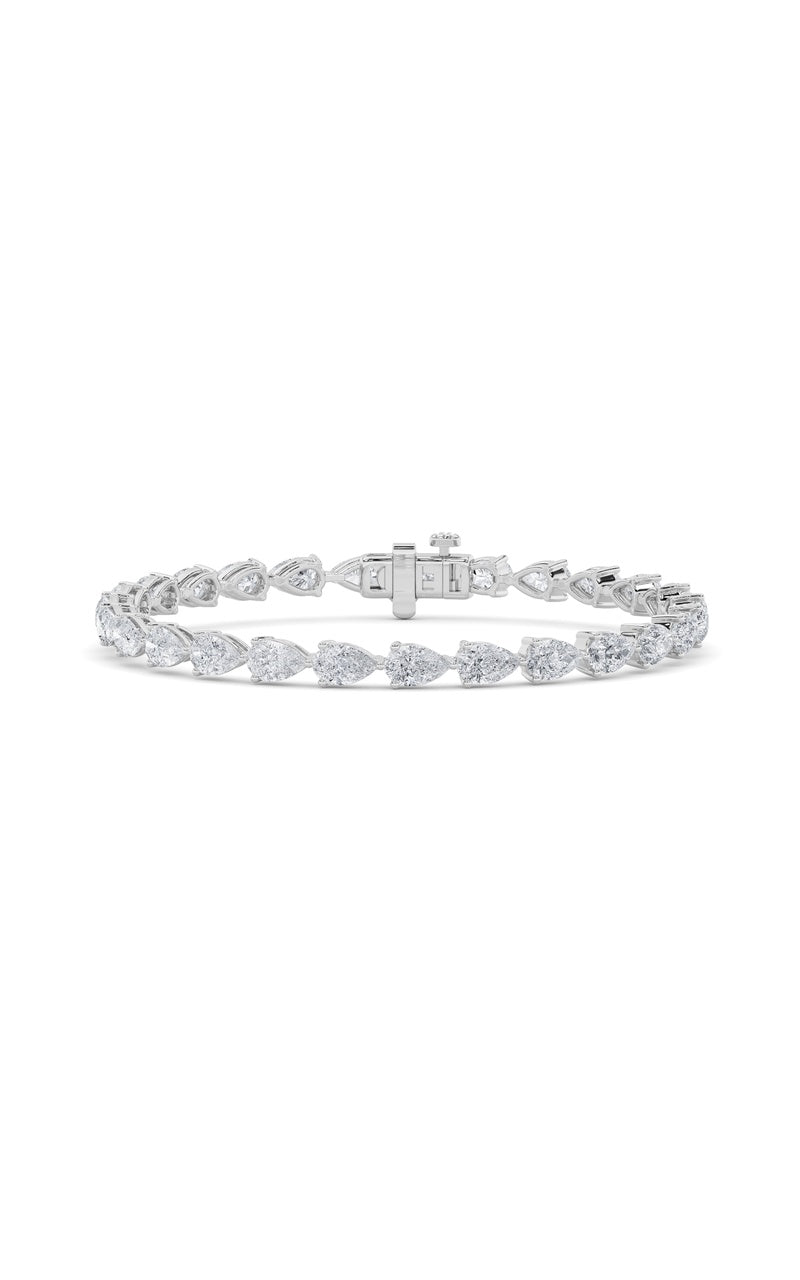 8Cttw Pear Shaped Lab Grown Diamond (F/VS) East West Bracelet in 14K Gold
