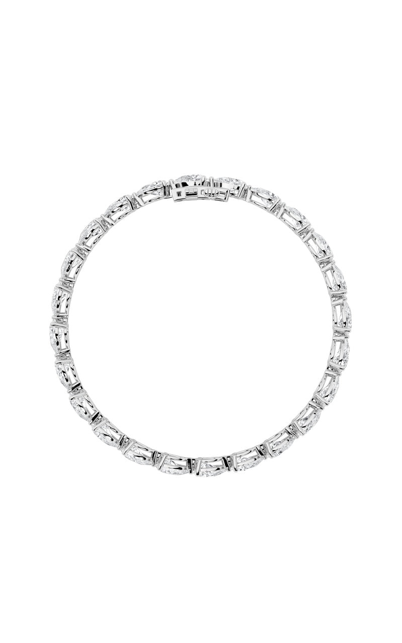 8CTW Pear Shaped Lab Grown Diamond (F/VS) East West Bracelet in 14K Gold