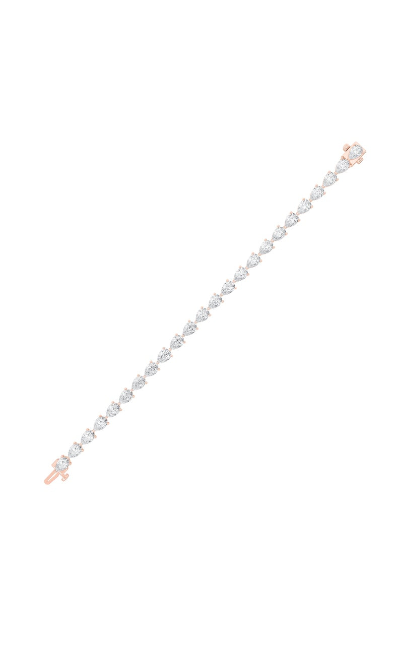 8CTW Pear Shaped Lab Grown Diamond (F/VS) East West Bracelet in 14K Gold