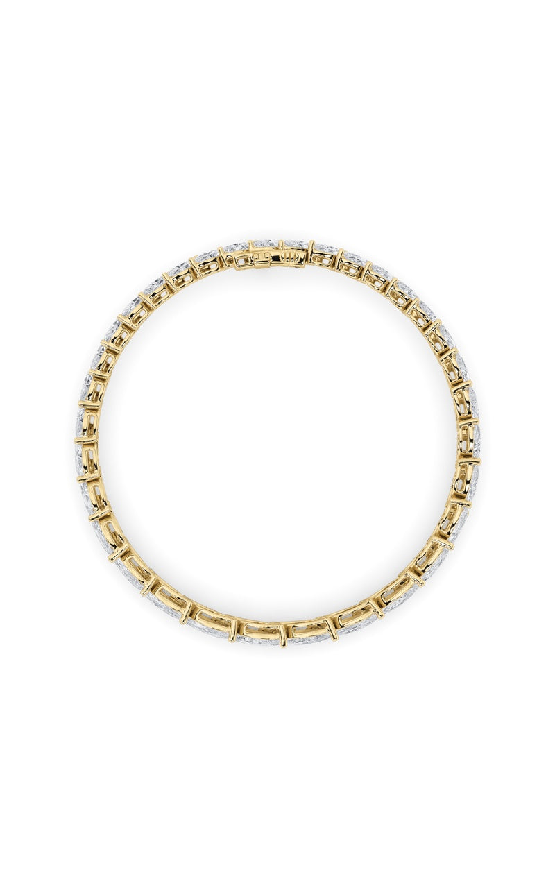 13CTW Marquise Shaped Lab Grown Diamond (F/VS) Fancy Bracelet in 14K Gold, 14K Yellow Gold